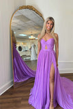 A-line Strapless Chiffon Keyhole Lilac Long Prom Dress TP1320-Tirdress