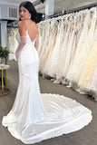 Cowl Neck Open Back Mermaid Wedding Dress Elegant Bridal Gown TN401-Tirdress