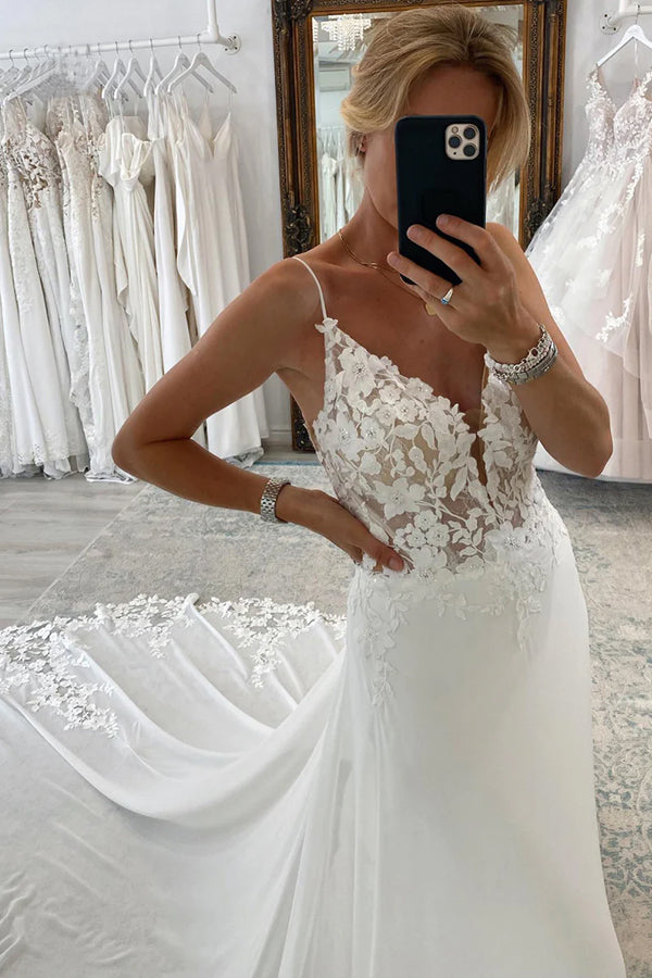 Hot Sell Mermaid Organza White Wedding Dresses Bridal Gowns – Tirdress