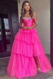 Mermaid Sweetheart Hot Pink Long Prom Dress with Beading TP1343-Tirdress