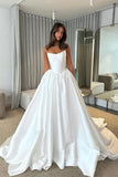 Modest Strapless A-Line Princess Wedding Dress with Train TD0006-Tirdress