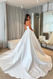 Modest Strapless A-Line Princess Wedding Dress with Train TD0006-Tirdress