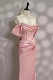 Off the Shoulder Light Pink Corset Prom Dress Evening Dress TP1394-Tirdress