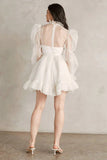 Short Wedding Dresses Long Sleeves Vintage Wedding Dress TD0010-Tirdress