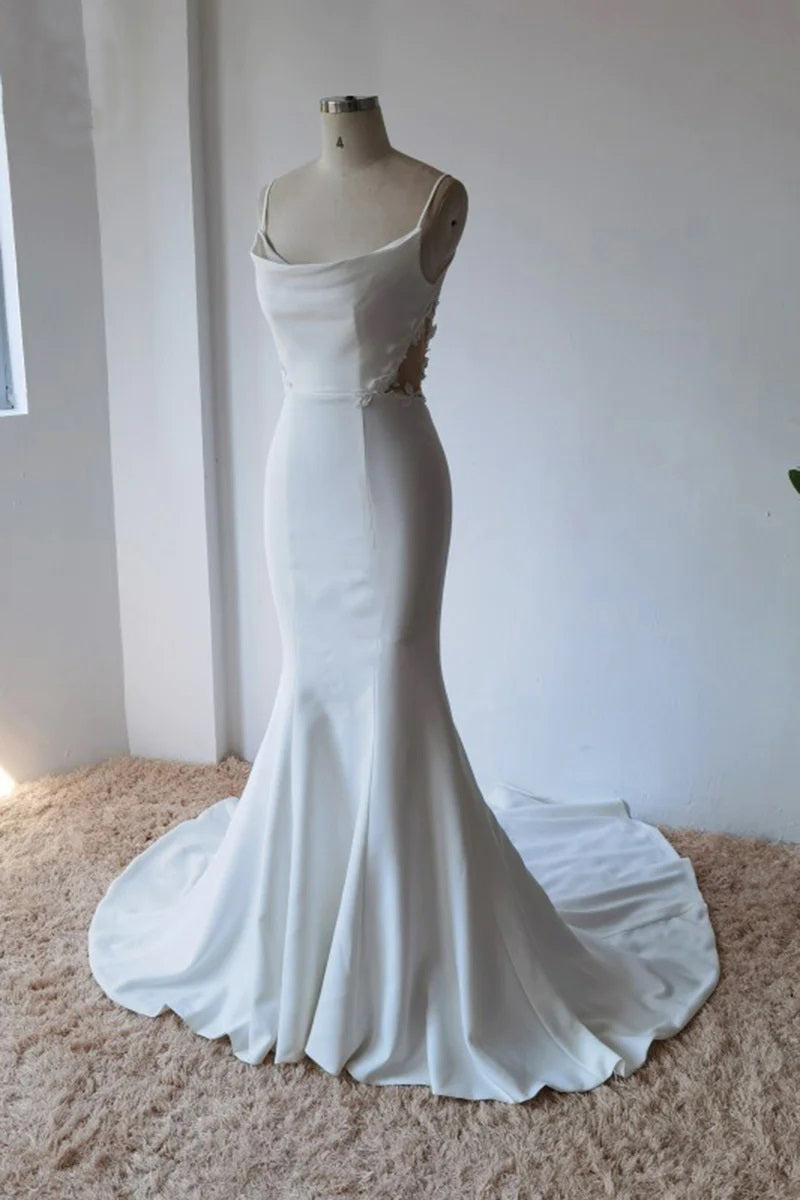 Hot Sell Mermaid Organza White Wedding Dresses Bridal Gowns TN0032