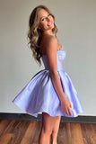 Strapless Sheer Corset Bodice Lavender Homecoming Dress TN426-Tirdress