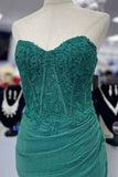 Sweetheart Applique Mermaid Green Prom Dress with Slit TP1327-Tirdress