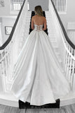 Sweetheart Satin Strapless Elegant Wedding Dress with Appliques TD0013-Tirdress