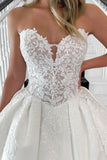 Sweetheart Satin Strapless Elegant Wedding Dress with Appliques TD0013-Tirdress