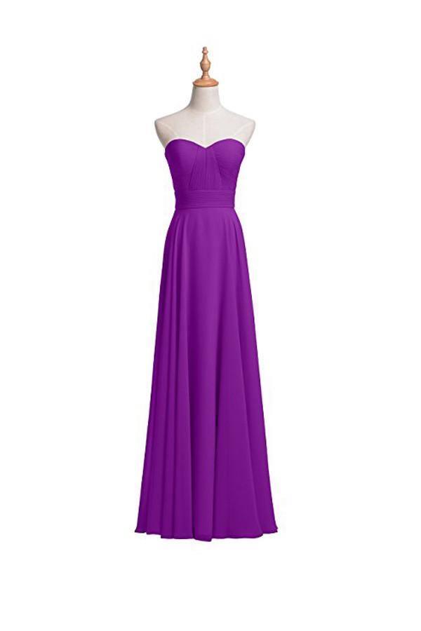 a line strapless long dark purple bridesmaid dresses